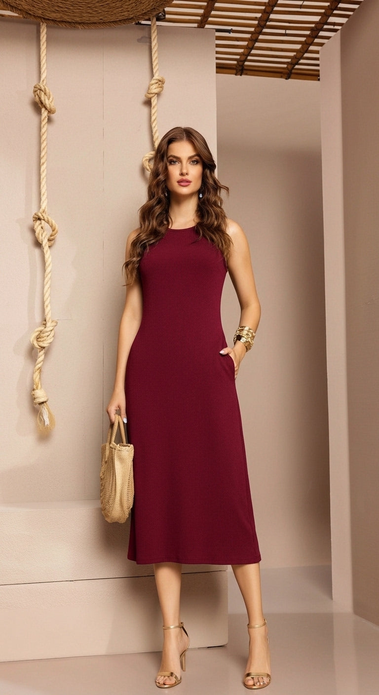 VESTIDO CANELADO MARIA