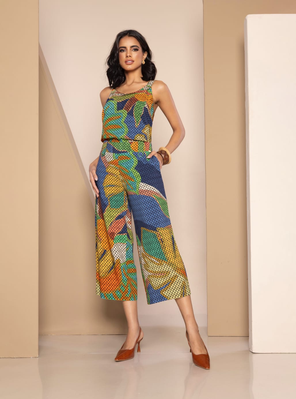 CONJUNTO PANTACOURT BOTAO COBERTO VISCOSE