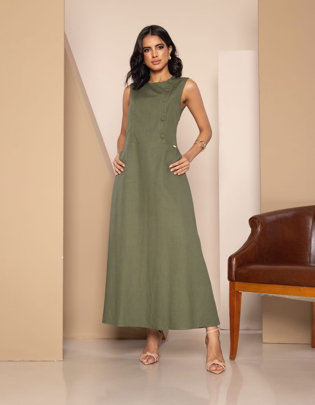 Vestido Linho Realeza