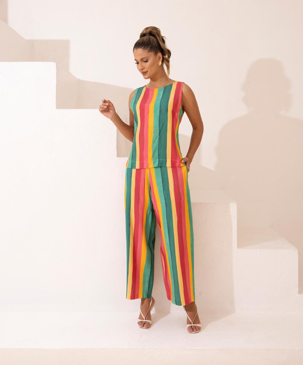 CONJUNTO LISTRADO VISCOSE