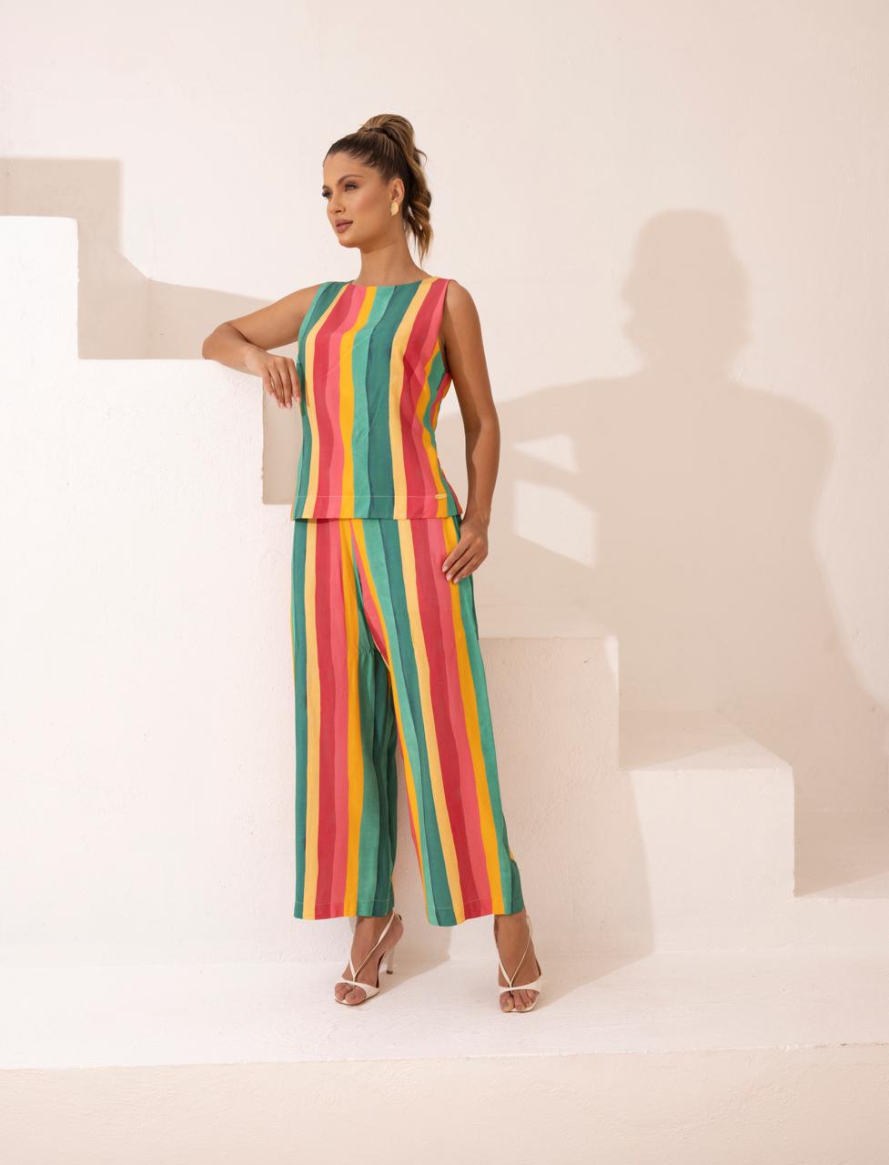 CONJUNTO LISTRADO VISCOSE