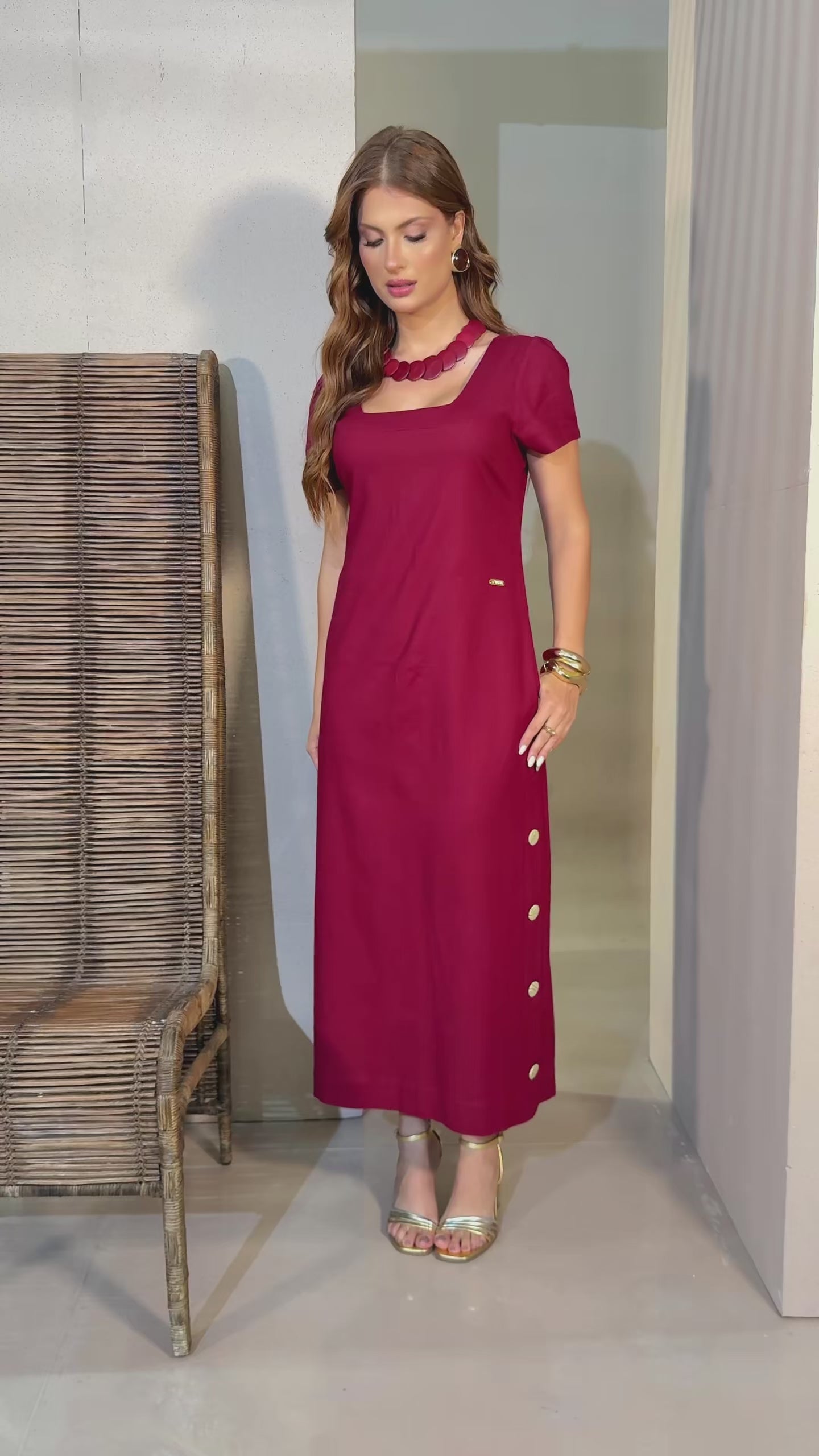 VESTIDO ANA CLARA BOTOES