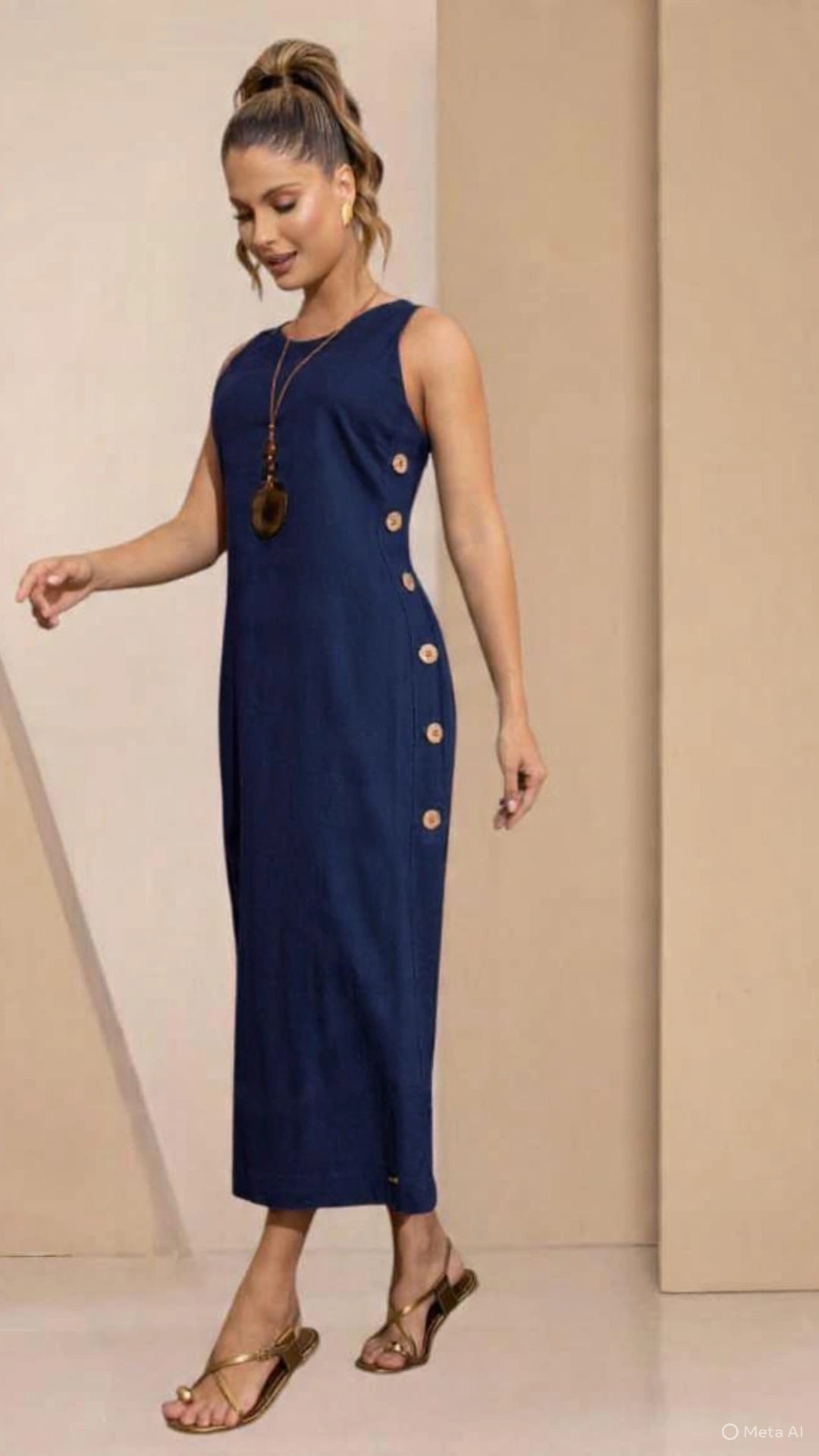 VESTIDO  BOTOES LATERAIS