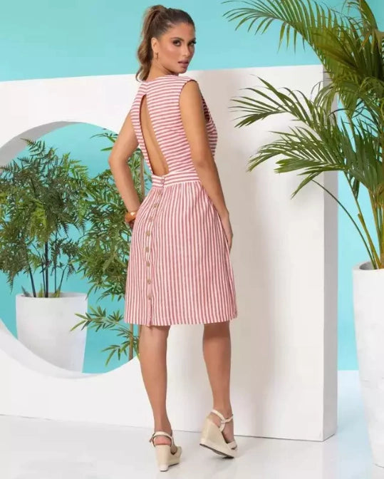 Vestido Cambraia Botões
